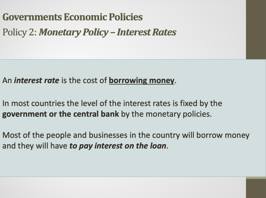 Government Objectives Presentation Notes